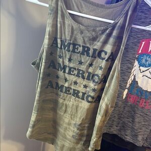 Green Graphic Tank Top